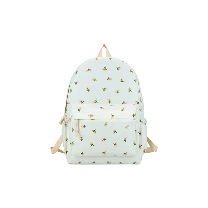XIANGSU Nylon Backpack Unisex Green/Black/Pink/White-15