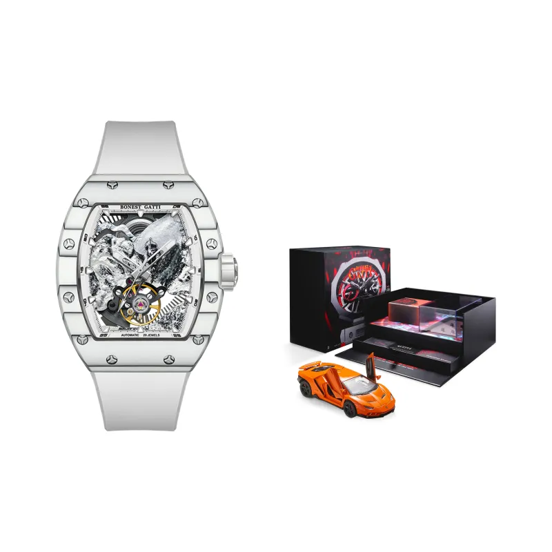 BONEST GATTI Automatic Mechanical Movement Watch Men's Watches Cut Out Dial-8