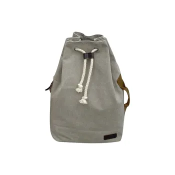 Deli Bear Canvas Backpack Unisex Light Gray/Black/Khaki