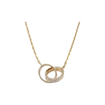 Cartier 2010s Pre owned 18kt Rose Gold Baby Love Diamond Necklace