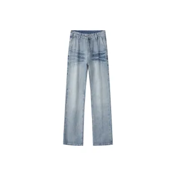 TESTUNG Classic Jeans Unisex Washed Blue Tone