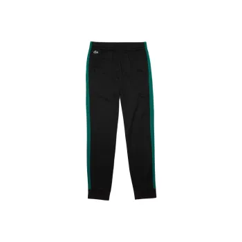 LACOSTE Sport Collection Resistant Piqué Tracksuit Pants Knitted Sweatpants Men's Black
