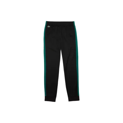 LACOSTE Sport Collection Resistant Piqué Tracksuit Pants Knitted Sweatpants Men's Black