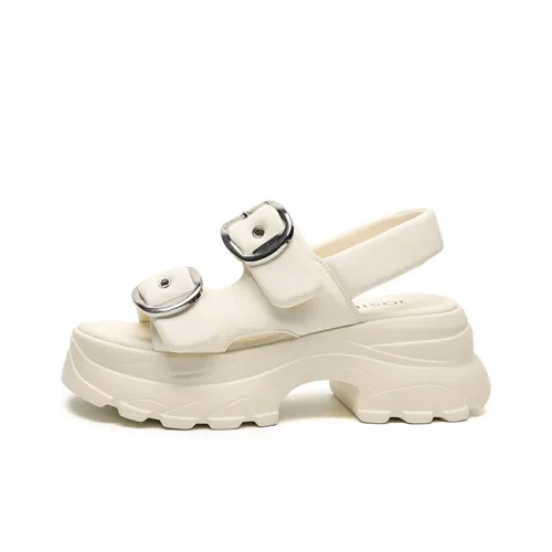 JOSINY Beach Sandals Women's Ecru