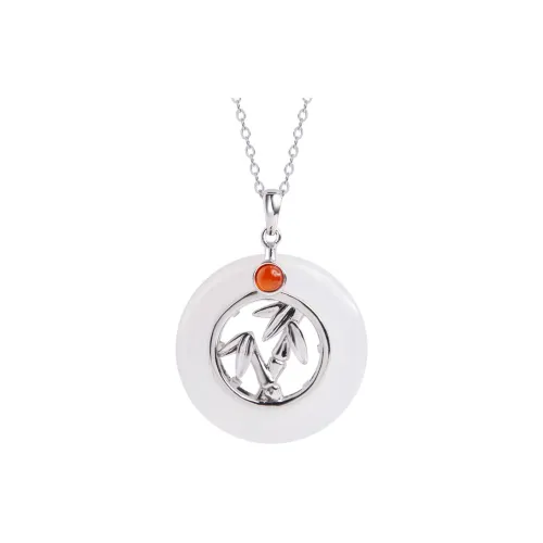 WINY Chalcedony Agate With Certificate, Adjustable Necklace, Mom Peaceful Buckle, Gift Box Set Women's