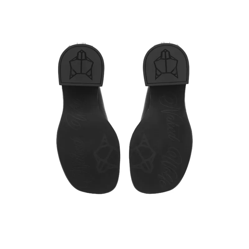 Naked Wolfe Wrap toe Slippers Women's Black-4