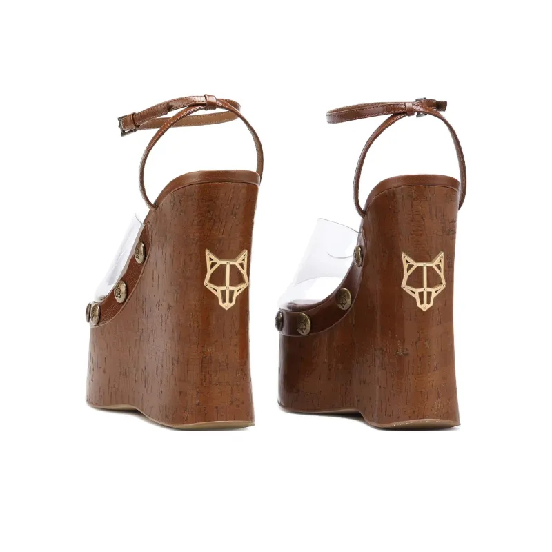 Naked Wolfe Tiger Lilly One Strap Sandals 14cm Women's Brown-2