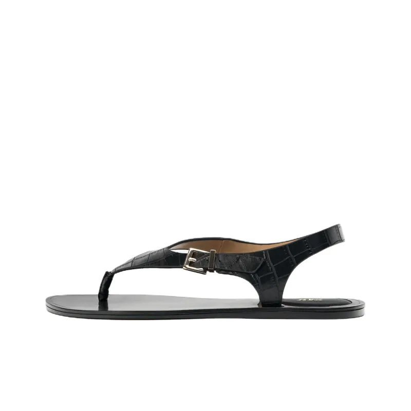 ZARA Quiet Flip Flops Women's Black-0