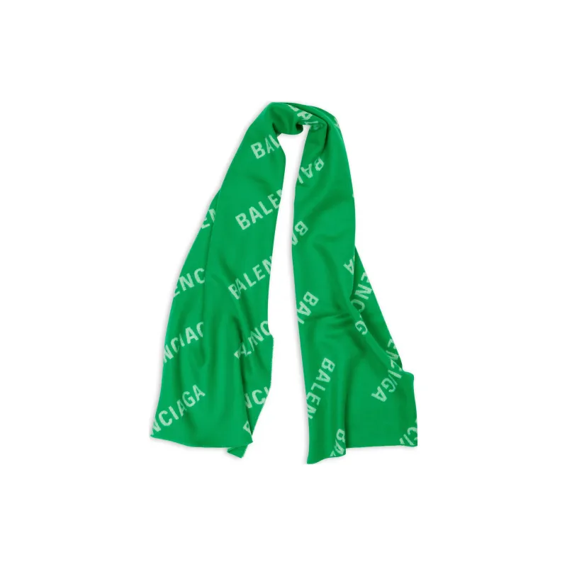 Balenciaga Knit Scarf Unisex Green-0