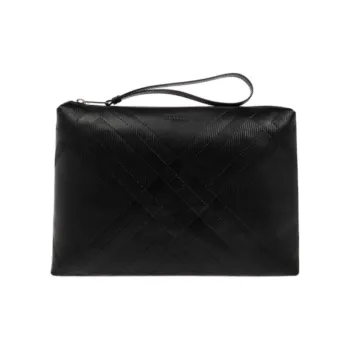 Burberry Leather Clutch Men's Black