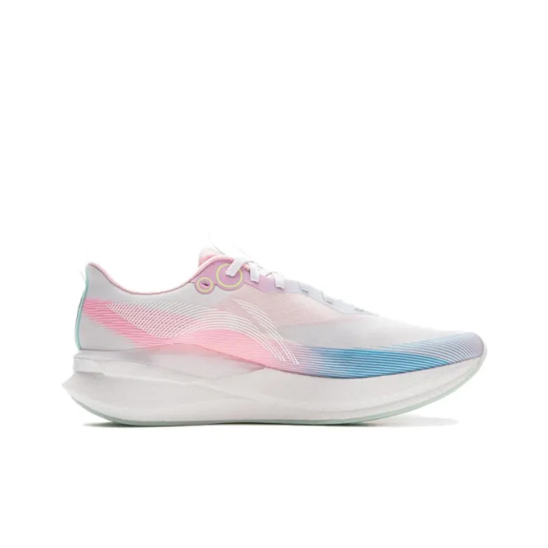 LiNing Red Hare 8PRO Anti Slip Wear Resistant Low Top Racing Running Shoes Men's White Blue Pink-1