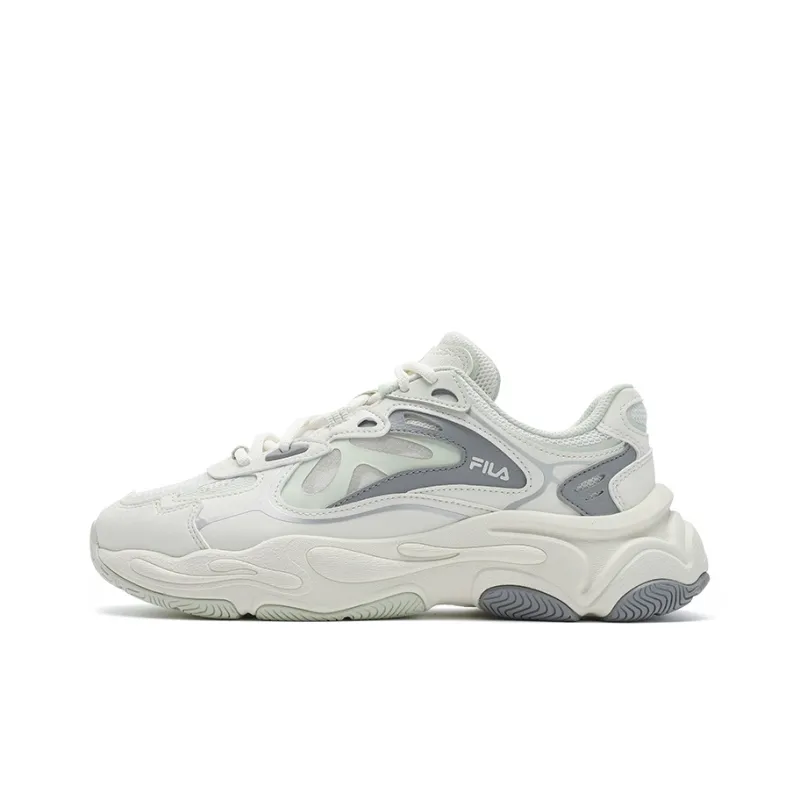 FILA Mars 4 Mars Shoes Slip Resistant, Abrasion Resistant, Breathable Low Top Casual Shoes Women's White Green-0