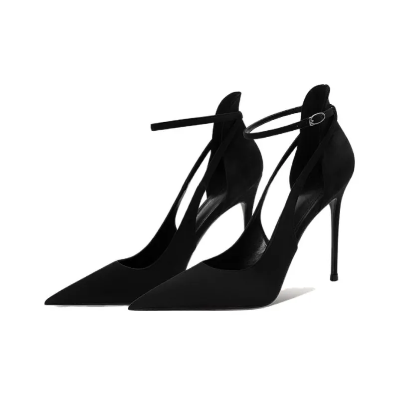 AJPAP Slim Heel High Heels Women's Black-1