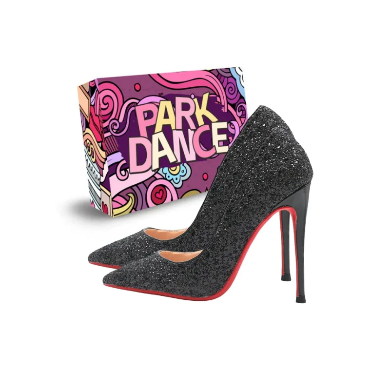 PARK DANCE Slim Heel High Heels Women's Black-0