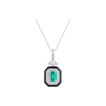 KOYOOME Cultured Emerald S925 Sterling Silver Necklaces Unisex