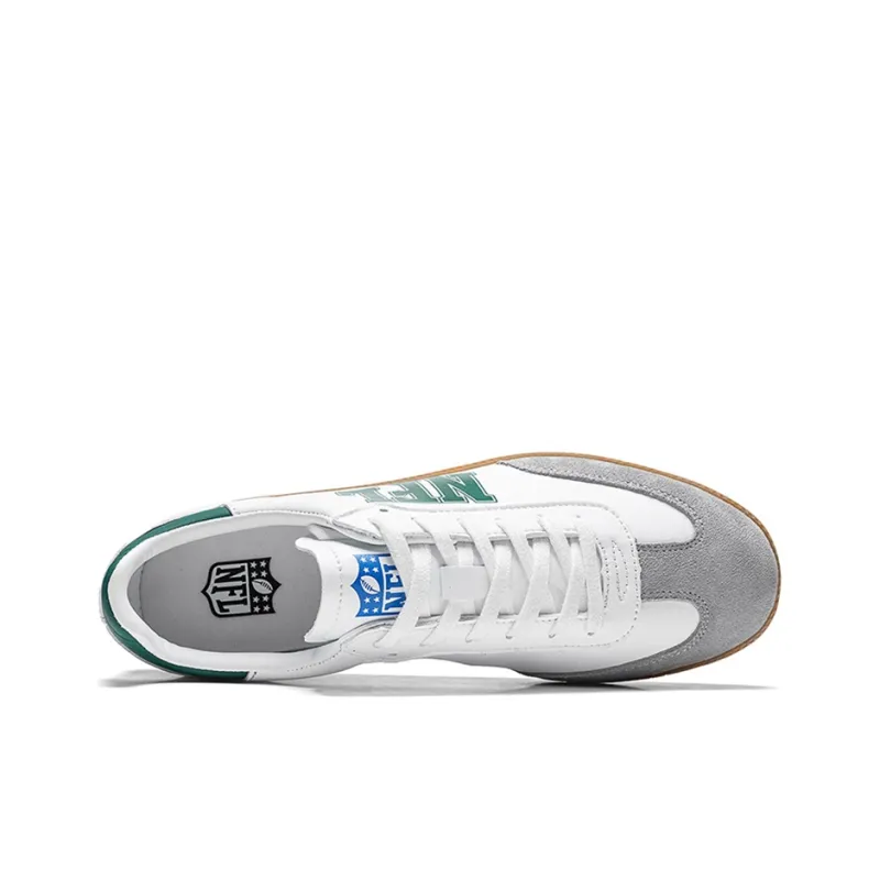 NFL Training Classic Basic Logo Low Top Skateboard Shoes Unisex White Green-4