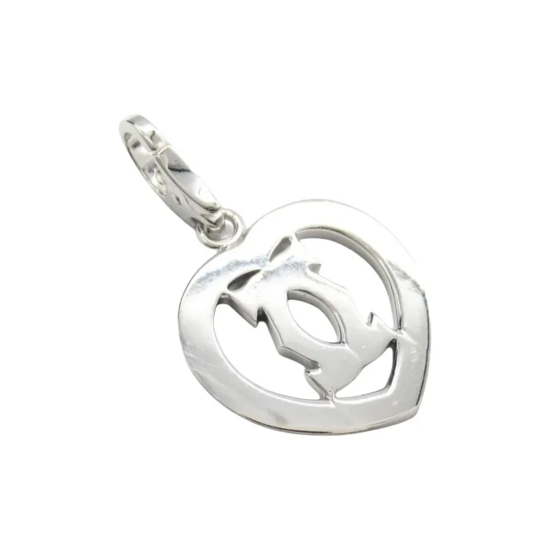 Cartier 2010s Pre owned 18kt White Gold Diamond Heart Pendant-2
