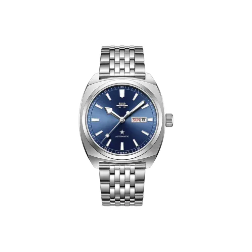 Beijing Mechanical Movement Stainless Steel Watchband Watch Men's Watches Blue Dial