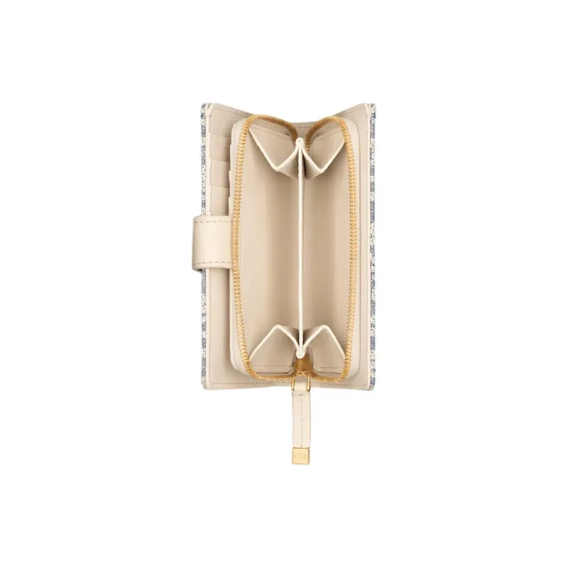 DIOR 30 Montaigne Cotton Wallet Women's Beige-3