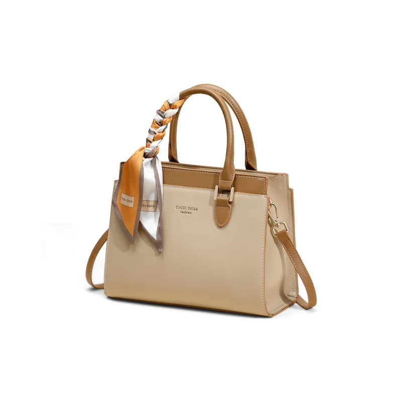 COMELY Cow Leather Handbag, Mommy Tote, Tote Bag, Shopping Bag, Shoulder Bag, Crossbody Bag Regular Women's Khaki-2