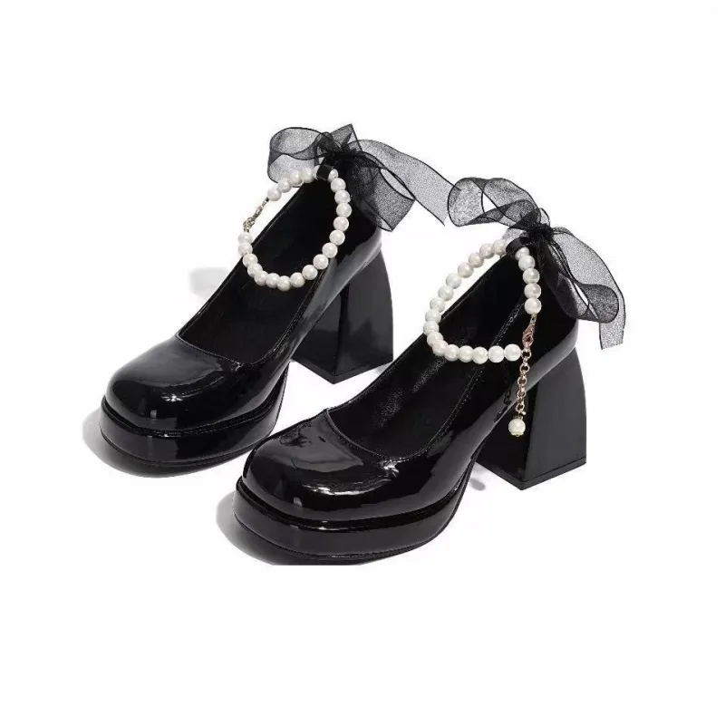 Feo Dvke Chunky Heel High Heels 8.5cm Women's Gift Box Set-2