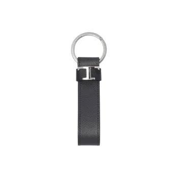 TOD'S Calfskin, Metal Keychains Men's Black