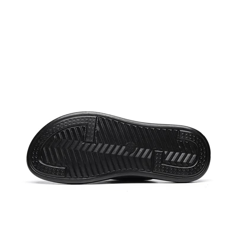 FULIBAOLUO Odor Resistant Slip Resistant Flip Flops Men's Black-2