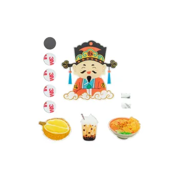 AYING Acrylic God Of Wealth And Kitchen God Fridge Magnet