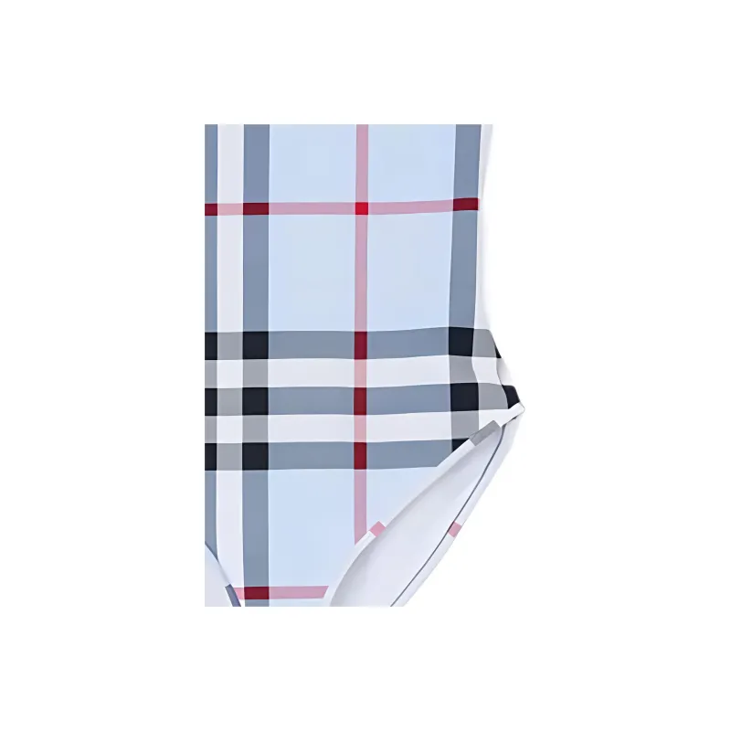 Burberry Check Stretch Nylon Swimsuit 'Pale Blue'-3