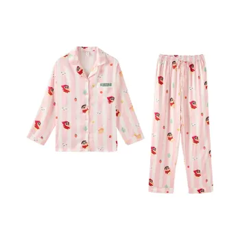 QINZUIMAO x Crayon Shinchan Pajama Set Women's Soft Pink