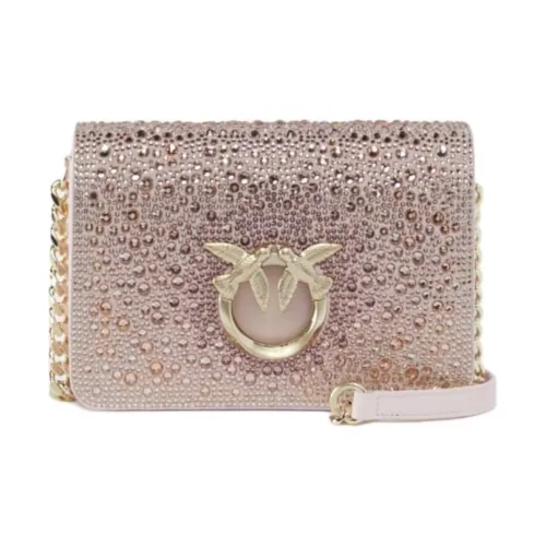 PINKO Click Series Cow Leather Crossbody Bag, Shoulder Bag Mini Women's Pink