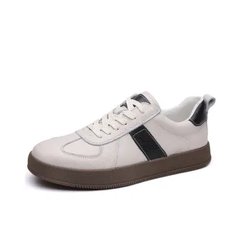 Poitulas Low Top Skateboard Shoes Men's White