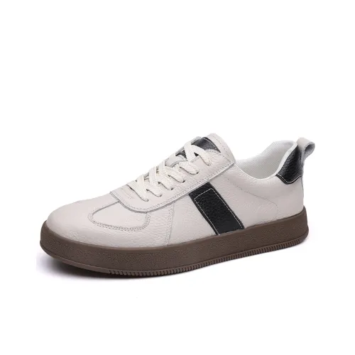 Poitulas Low Top Skateboard Shoes Men's White