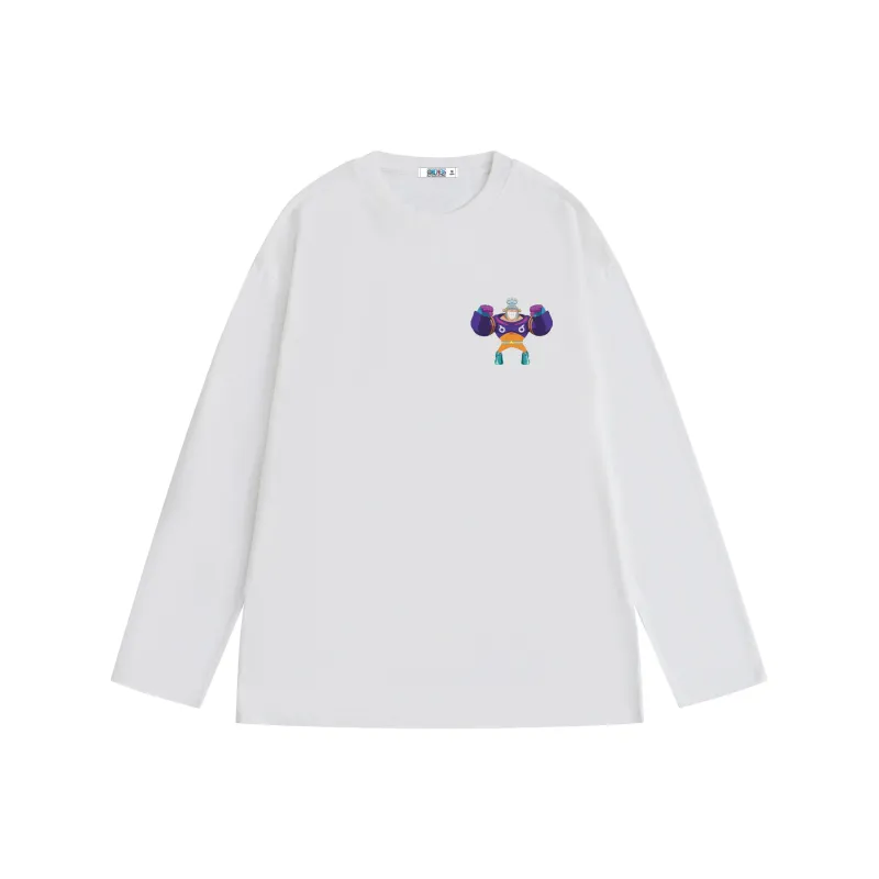 ONE PIECE Casual Students Long Sleeved T Shirt Men's Solid Color Basic-0
