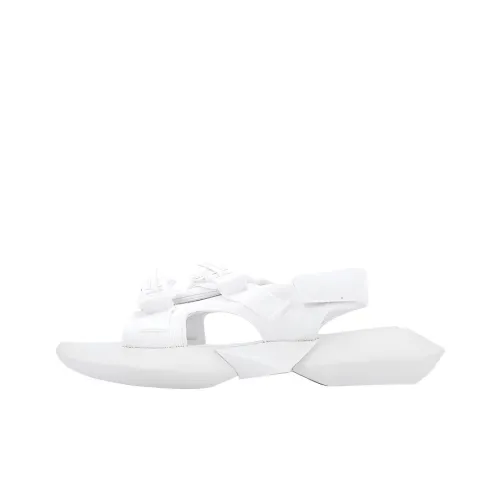 NORVINCY Western Beach Sandals Solid Color Casual Slippers Unisex White