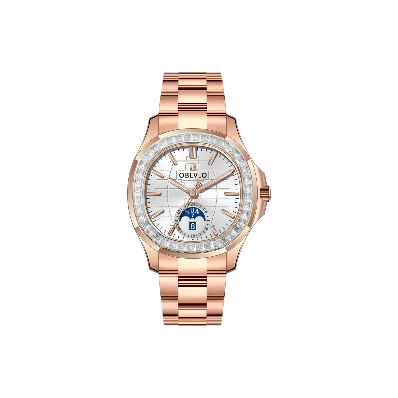 OBLVLO Automatic Mechanical Movement Watch Men's Watches Blue Dial-9