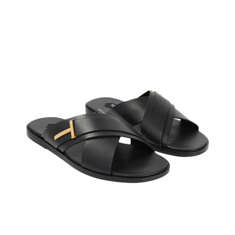 TOM FORD Slide Slippers Men Black-2