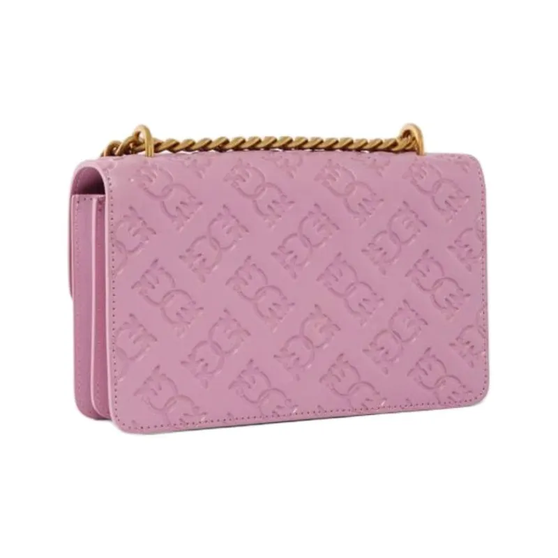 PINKO Love Bag Cow Leather Crossbody Bag, Shoulder Bag Small Size Women's Light Purple-1