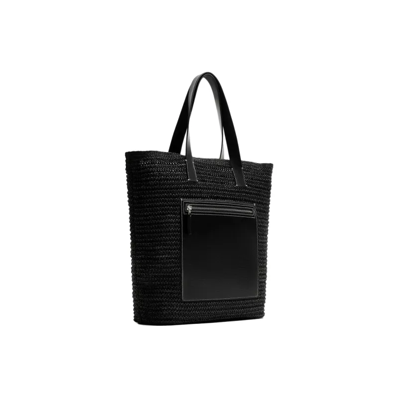 ZARA Cellulose Material Tote Bag, Shopping Bag, Shoulder Bag, Handbag Regular Men's Black-1