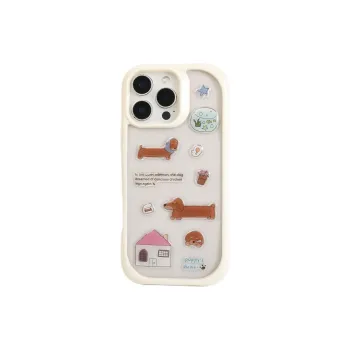 Sopi Acrylic Material 3D Effect Dachshund Sofa Cat Phone Cases Compatible With IPhone 16/15 Pro Max/Apple 13/14 Pro/Max