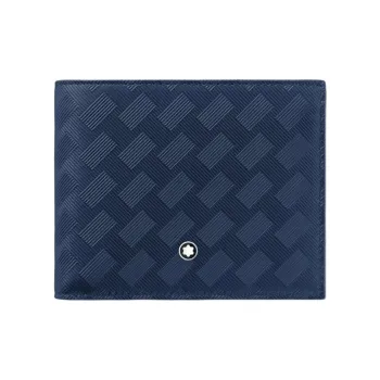 MONTBLANC Stylish 3.0 Grain Cow Leather Wallet Men's Ink Blue