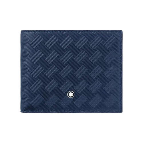 MONTBLANC Stylish 3.0 Grain Cow Leather Wallet Men's Ink Blue