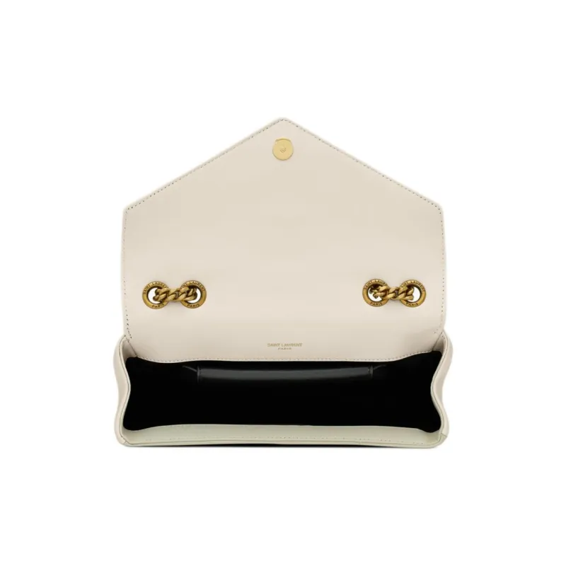 SAINT LAURENT LOULOU Sheepskin Shoulder Bag Small Size Women's Ecru-5
