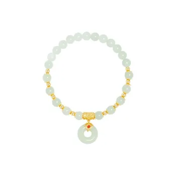 Golden Kite Hetian Jade Bracelets Pale Greenish White Jade Women's