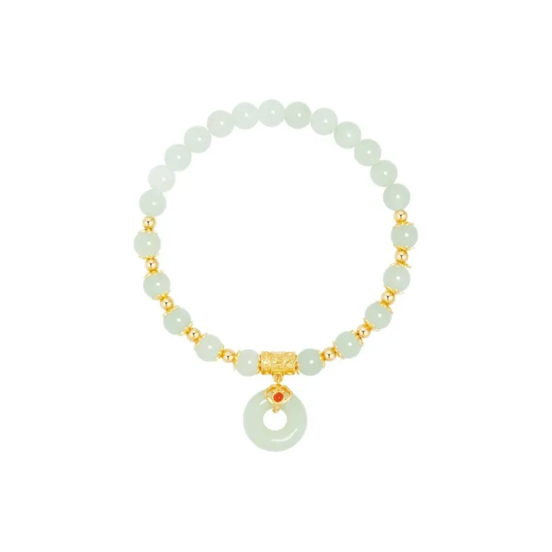 Golden Kite Hetian Jade Bracelets Pale Greenish White Jade Women's-0