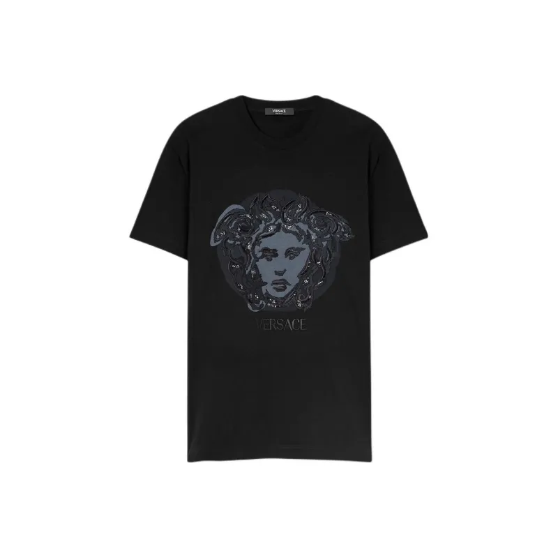 VERSACE Medusa Embroidered T shirt-0