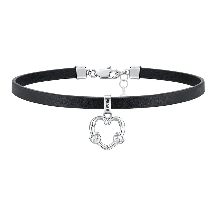 PEACE & CAT Titanium Steel Necklaces Women's-30