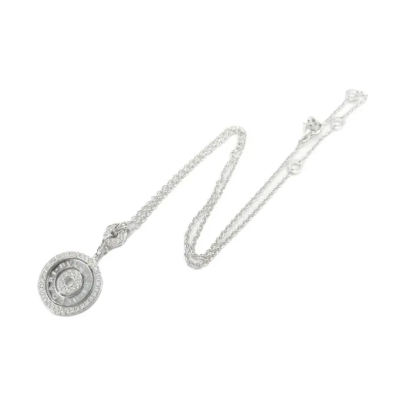 BVLGARI Diamond 18K White Gold Necklaces Women's Silver-1