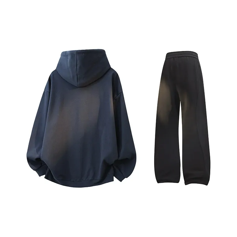 FAX FOR FMACM Sweatshirt Set Unisex Black+Black[Pants]-5