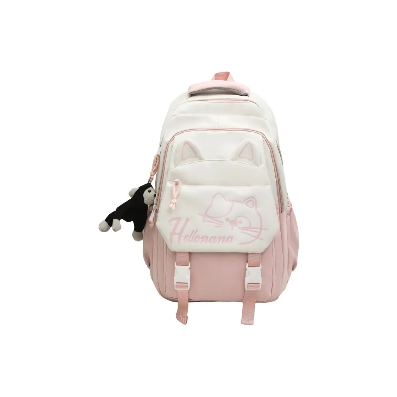 XIANGSU Nylon Backpack Regular Unisex Khaki/Red/Black/Pink/Blue-15